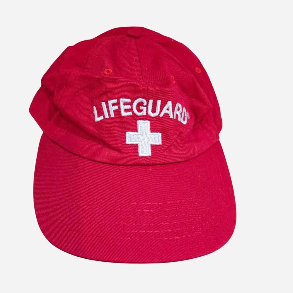 red lifeguard hat cap